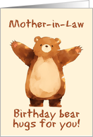Mother in Law Happy Birthday Bear Hugs card