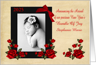 Announcements New Years 2025 Baby Custom Name and Year Photo card