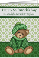 St. Patrick’s Day to Aunt and Boyfriend, a cute bear wearing a hat card