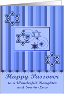 Passover to Daughter and Son-in-Law, Star Of Davids against striped card