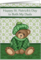 St. Patrick’s Day to Both Dads with a Cute Bear Wearing a Hat card