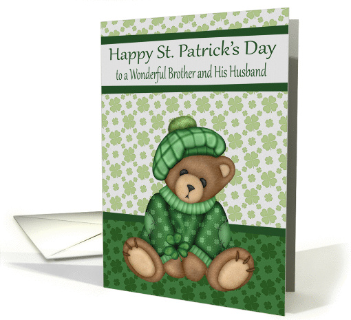 St. Patrick's Day to Brother and Husband, a cute bear... (1359716)