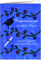 Congratulations on Graduation from Junior High School Custom Name card