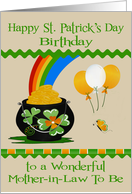 Birthday on St. Patrick’s Day to Mother-in-Law To Be, a pot of gold card