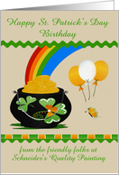 Birthday on St. Patrick’s Day Custom Name with a Big Pot of Gold card