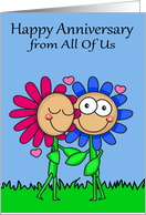 Anniversary from All Of Us, general, a happy flower couple smiling card