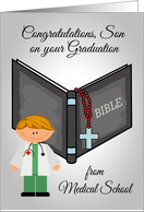 Congratulations to Son, graduation from medical school, religious card