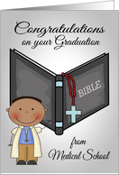 Congratulations to Male, graduation from medical school, dark-skinned card