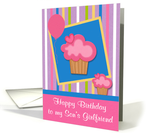 Birthday to Son's Girlfriend Card with Cupcakes on... (1378664)