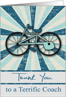 Thank You to Bicycle Coach, general, a bicycle with blue starburst card