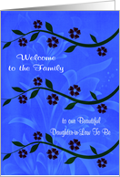 Welcome to the family, daughter-in-law to be, long stems of flowers card