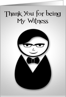 Thank you for being my witness, wedding, groom, silhouettes, heart card