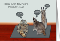 Ditch New Year’s Resolution Day Observed on January 17th with Raccoons card