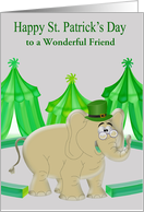 St. Patrick’s Day, custom relationship, elephat wearing green hat card