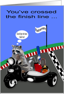 Congratulations, retirement, general, humor, raccoon driving a scooter card