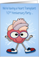 Invitations, Heart Transplant 10th Anniversary Party, happy heart card