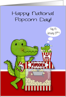 National Popcorn Day Observed on January 19th with Two Alligators card