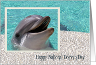 National Dophin Day, April 14th, general, an adorable smiling dolphin card