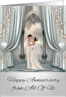 Wedding Anniversary, from All Of Us, dark-skinned Bride and groom card