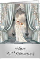 45th Anniversary, Wedding, Bride and groom, beautiful ocean view card
