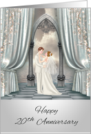 20th Anniversary, Wedding, Bride and groom, beautiful ocean view card