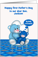 First Father’s Day Custom Name and Relationship Card with Bears card