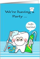Invitations, off to dental school party, general, happy tooth brushing card