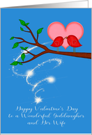 Valentine’s Day to Goddaughter and Her Wife, cute birds with a worm card