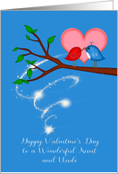 Valentine’s Day to Aunt and Uncle with Adorable Birds Sharing a Worm card