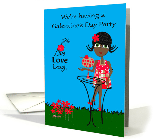 Invitations to Galentine's Day Party, general, dark-skinned woman card