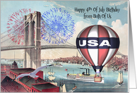 Birthday on the 4th Of July from Both Of Us, Brooklyn Bridge card