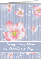 Mother’s Day to Mom, general, pretty flowers on a striped background card