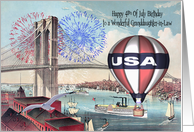 Birthday on the 4th Of July to Granddaughter-in-Law, Brooklyn Bridge card