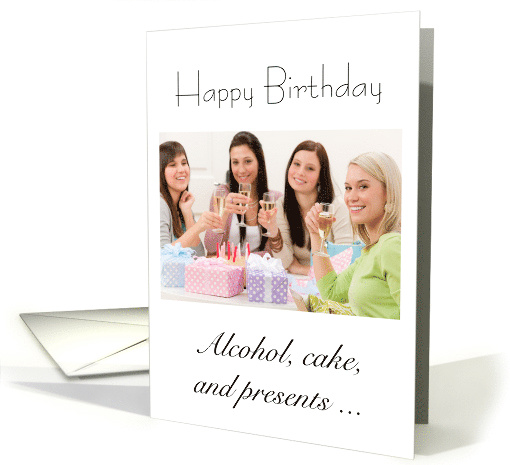 Birthday for Adult General Humor with a Cake, Alcohol and... (1475736)