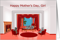 Mother’s Day Adult Humor Card with Raccoons Enjoying Glasses of Wine card