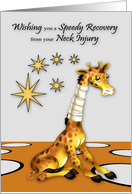 Get Well from Neck Injury Card with a Cute Giraffe in a Neck Brace card