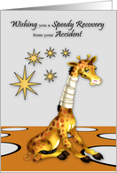 Get Well from an Accident with a Cute Giraffe Wearing a Neck Brace card
