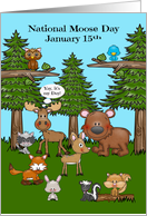 National Moose Day Observed on January 15th Wildlife in the Forest card