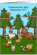 National Fox Day Observed on September 17th Wildlife in the Forest card