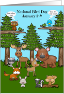 National Bird Day Observed on January 5th with Wildlife in the Forest card