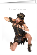 Wedding Anniversary to Husband Steampunk Theme card