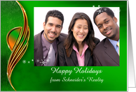 Happy Holidays Business Photo Card Custom Name with Multi-Color card