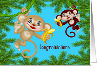 Congratulations for any Reason with Monkeys Hanging from Vines card