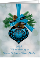 Invitation to a New Year’s Party Custom Year 2025 with a Clock card