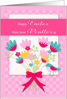 Easter from Your Realtor with a Bouquet of Colorful Flowers and a Bird card