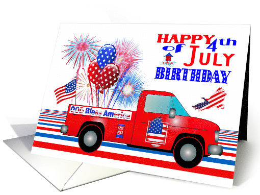 Birthday on 4th of July with an All American Colorful Design card