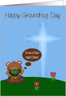 Groundhog Day during Covid 19 with a Groundhog Wearing Mask card