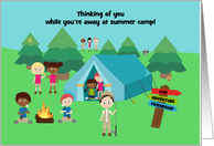 Thinking Of You While You’re Away at Summer Camp with Kids and Animals card