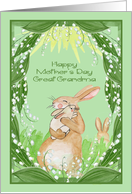 Mother’s Day to Great Grandma with a Bunny Holding Her Cute Baby card