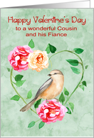 Valentine’s Day to Cousin and his Fiance with a Beautiful Heart Wreath card